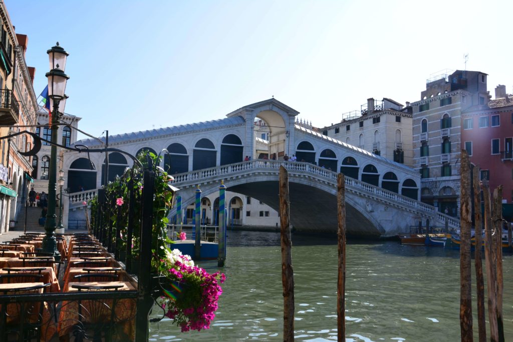 The historic Rialto Bridge and market, the bustling commercial heart of Venice